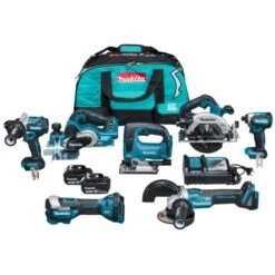 Makita DLX7019TX1 18 V Combiset Voor (slag)schroeven, Boren, Slijpen, Schaven En Zagen En Met Multitool -Makita DLX7019TX1 C1C0