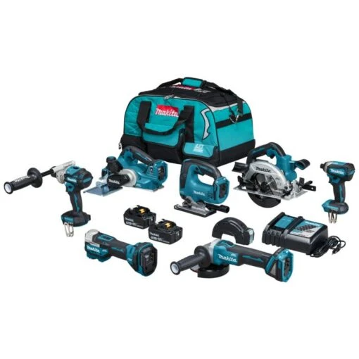 Makita DLX7019TX1 18 V Combiset Voor (slag)schroeven, Boren, Slijpen, Schaven En Zagen En Met Multitool -Makita DLX7019TX1 C1R0