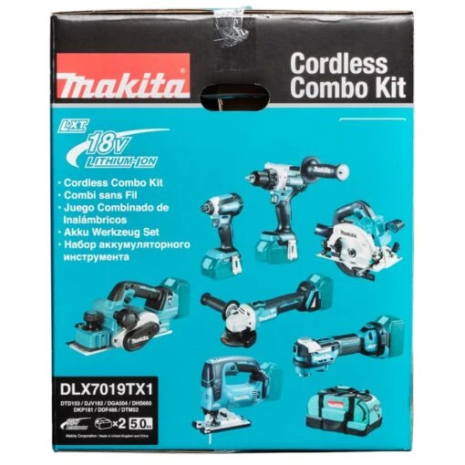 Makita DLX7019TX1 18 V Combiset Voor (slag)schroeven, Boren, Slijpen, Schaven En Zagen En Met Multitool -Makita DLX7019TX1 C2N1